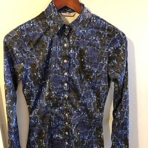 Blue/ Black Patterned Blouse